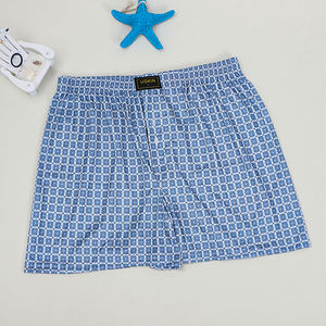 100% nefes Polyester ekose baksır şort yetişkin gençlik orta katlı külot hiçbir cep logosu bel uzun bacak erkek iç çamaşırı toptan - Product Image 4