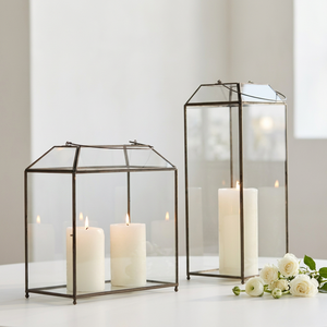 Candelabros de Cristal Templado con Marco de Latón, Elegantes y Resistentes, para Decoración del Hogar - Product Image 1