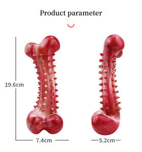 Perro Durable Forma de hueso Resistente a mordeduras Limpieza de dientes Molar Stick Perro Goma Masticar Juguete Wishbone - Product Image 2