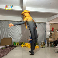 Costume de marche de marionnette gonflable Performance d'éclairage Costume d'homme de pizza gonflable Marionnette de costume