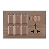 Interrupteur mural intelligent électrique Juben personnalisable à 6 gangs avec variateur 10A en matériau PC pour systèmes de maison intelligente et option de logo