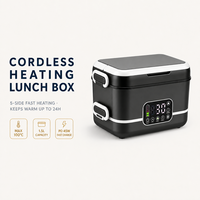 Boîte à lunch électrique en gros, couleur personnalisée, OEM, chauffe-plat rechargeable 1,5 L, 8 couleurs, portable