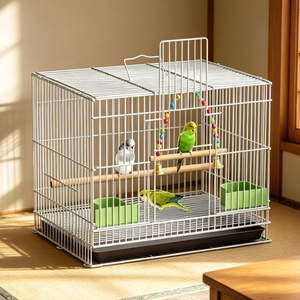 Cage à oiseaux pliable en métal de grande taille, cage à oiseaux multi-niveaux pour canaris, cage à canaris Gabbia <span class=keywords><strong>Cova</strong></span> avec plateau - Product Image 2
