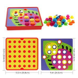 Préscolaire apprentissage jouets éducatifs pour enfants couleur correspondant mosaïque Pegboard activité ensemble champignon ongle jouet bouton Art - Product Image 3