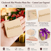 Caja de Música de Madera de Arce con Movimiento Sankyo, Grabado Personalizado con Imagen, Película, Juego, Tamaño de Bolsillo, OEM, Venta al Por Mayor