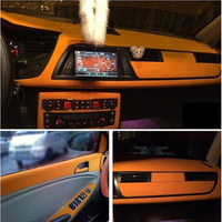 Oranje auto-styling zelfherstellende suède vinyl wrapfolie lichtblauwe carrosserie zelfklevende sticker anti-kras luxe kleurveranderende folie