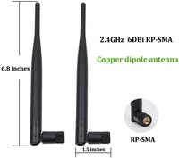 Antenne WiFi double bande à gain élevé 6DBi 195 mm 2,4 GHz/5,8 GHz avec connecteur SMA, antenne omnidirectionnelle pliable pour routeur