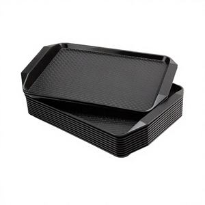 Plateau de service rectangulaire en plastique durable pour restaurant et restauration rapide, antidérapant, résistant, compatible lave-vaisselle - Product Image 4