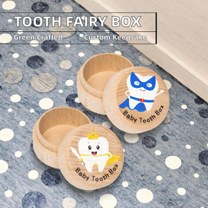 Caja de Madera Premium para Guardar Dientes de Leche, con Diseño Artesanal Pintado a Mano, Caja de Almacenamiento Única para Dientes de Leche Infantiles con Tapa - Product Image 3