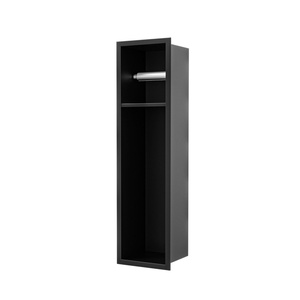 <span class=keywords><strong>Niche</strong></span> murale encastrée minimaliste noire en acier inoxydable 304 pour papier toilette, dissimulée et carrelable, pour <span class=keywords><strong>salle</strong></span> <span class=keywords><strong>de</strong></span> <span class=keywords><strong>bain</strong></span> et douche - Product Image 3