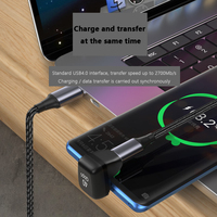 Adaptateur magnétique pratique 100W en forme de U Type-C mâle vers Type C femelle Connecteur de conversion audio 8K plus rapide pour Pad Phone Gamer