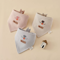 Bonnet en coton de classe A pour nouveau-né, doux, double couche, avec oreilles 3D et patch souriant pour garçons et filles de 0 à 3 mois