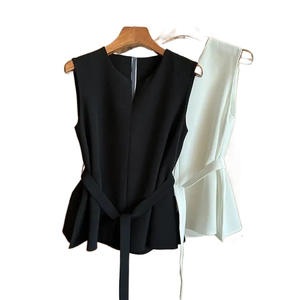 سترة نسائية عصرية على الطراز الغربي للربيع والخريف ، سترة قصيرة غير رسمية للتنحيف مع ملابس خارجية بتصميم بلا أكمام - Product Image 5