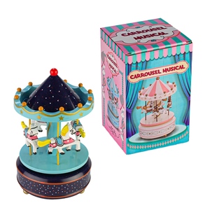 Vente en gros de boîte à <span class=keywords><strong>musique</strong></span> rétro en plastique manège rotatif château de chevaux <span class=keywords><strong>dans</strong></span> <span class=keywords><strong>le</strong></span> <span class=keywords><strong>ciel</strong></span> thème pour cadeaux d'anniversaire de Noël - Product Image 5