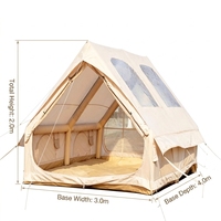 Tente de cabine gonflable en tissu Oxford 300D, 3*4m, grand espace, imperméable, coupe-vent, glamping, portable, quatre saisons, installation rapide, 0,52 mm
