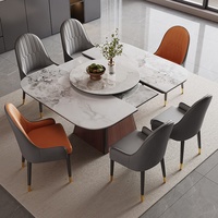 Moderne Esszimmermöbel Esstisch mit Gesinterter Steinplatte Ausziehbarer Esstisch mit Holzbeinen Klapptisch für Zuhause und Hotel