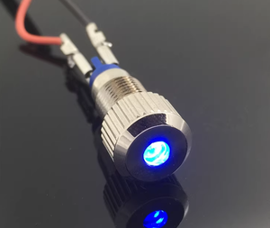GQ8F D6V Panneau lumineux LED métallique vert, trou de 8 mm, broche de soudage, IP67 étanche à l'eau et à la poussière, électromagnétique électronique - Product Image 4