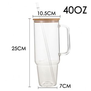 40oz <b>Glass</b> Commuter <b>Cup</b> With Reinforced Handle for Heavy Daily Use - Product Image 2