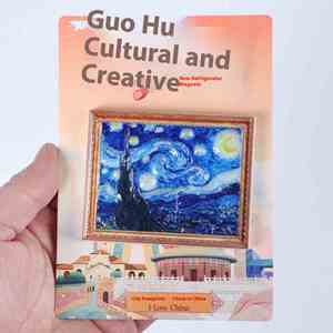 กรอบรูป 3 มิติ สไตล์วินเทจ ภาพวาดชื่อดังระดับโลก งานฝีมือเรซิ่น แม่เหล็กติดไวท์บอร์ด ของตกแต่งบ้านทันสมัย แม่เหล็กติดตู้เย็น - Product Image 6