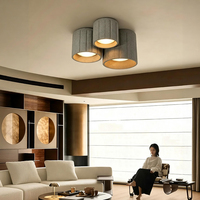 Plafonnier LED moderne en ciment à grain de bois pour restaurant, salle à thé, comptoir de bar, couloir, hall d'entrée, poterie