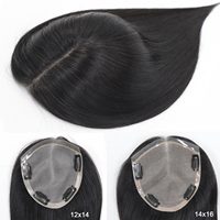 Prothèses capillaires chinoises en cheveux humains naturels pour femmes, pour cheveux clairsemés, sans frange, avec base mono plus large