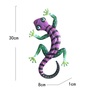 Conjunto de 5 Metal Gecko pared decoración arte Animal arte escultura colgar interior al aire libre para la casa - Product Image 4