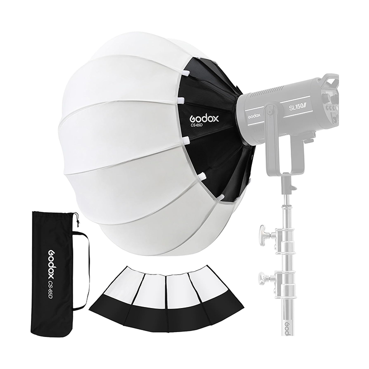 Godox Softbox 65cm Monture Bowens - Ouverture Facile Type Parapluie - Noir/Blanc