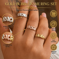 Haomi CE Nouvelle Collection Été DIY Lettre Bulle 3D Anneau en Laiton – Luxe Léger Unisexe Style Instagram Cadeau pour Couples