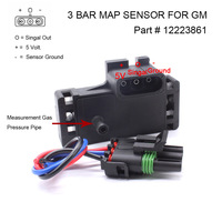 Sensor de Presión de Aire de Admisión Turbo 1PCS 12223861 16040749 con Conector para GM Modificado Cadillac Chevrolet Buick Chevy