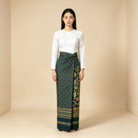 Penjualan Panas Kain Batik Sarung Cina Bahan Kulit Persik 100% Poliester Bernapas Ramah Lingkungan untuk Anak Perempuan Penggunaan Tradisional