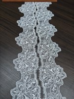 Dentelle blanche à franges festonnées florales de 11 cm pour robe de mariée, voile de mariée, robe de soirée, couture et artisanat