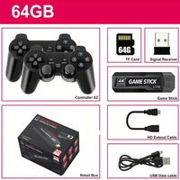 X2 Plus 128G 40000 + jeu GD10 4K jeu bâton 3D HD rétro Console de jeu vidéo contrôleur sans fil émulateur TV pour cadeau de noël