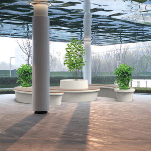 Banc de jardin en FRP Y815P, banc d'attente à lattes pour espace public extérieur, pour place publique, hall de bureau, jardin résidentiel, cour - Product Image 6