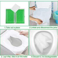 Housses de siège de toilette jetables écologiques, se dissolvant dans l'eau, protection sanitaire, format voyage, housses hygiéniques pour siège de toilette