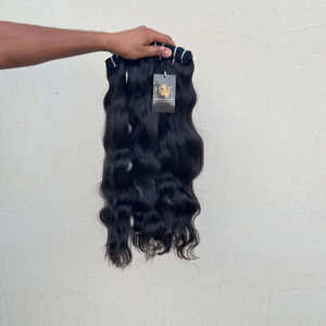 Bundles brésiliens de tissage de cheveux raides Temple indien cheveux humains crus naturels lâche vague profonde ondulés droits bouclés de haute qualité - Product Image 1