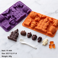 Moule à gâteau Halloween en forme de crâne de citrouille, moule en silicone de qualité alimentaire pour pudding au chocolat