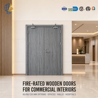 Porte en bois ignifugée 60/90/120 min, intérieure, à âme pleine, finition HPL, double battant, pour hôtel, bureau, bâtiment commercial