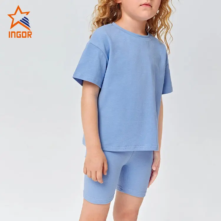 Kleine Meisjes Blanco Katoenen Oversized T-Shirt Fietsen Peuter Street Wear Tweedelige T-Shirt Shorts Kinderkleding Fiets Korte Set