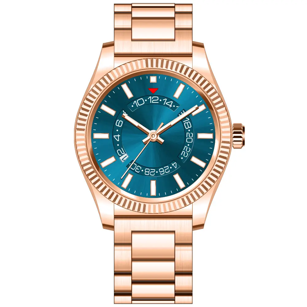 Custom classic hand blue face watches for men wrist branded rose gold watches montres bracelet pour homme relojes hombre