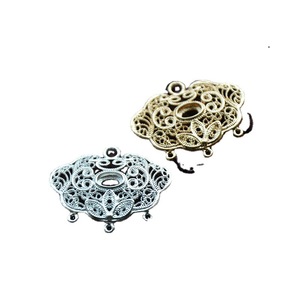 <b>Copper</b> Filigree Lotus Connectors Gold Silver Plated For <b>Bracelet</b> Making DIY Jewelry Findings - Product Image 4