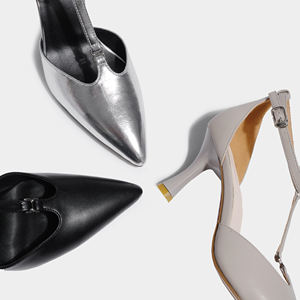 Chic Stiletto con cinturino a T in argento pump <span class=keywords><strong>scarpe</strong></span> da festa a punta con tacchi sottili per la moda estiva e autunnale - Product Image 6
