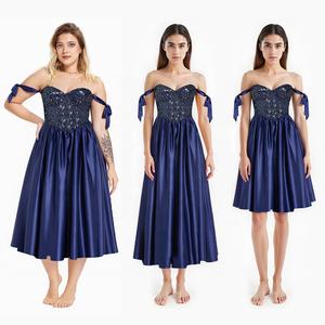 女性定制批发亮片优雅连衣裙亮片舞会连衣裙优雅女性伴娘名人晚礼服 - Product Image 1