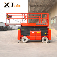 Plateforme élévatrice à ciseaux électrique tout-terrain de 14 m, autopropulsée, capacité de charge de 320 kg, plateforme de travail aérien hydraulique pour la construction