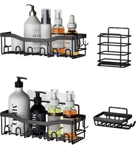Stainless Steel <b>Corner</b> <b>Shower</b> <b>Caddy</b> Bathroom Organizer No Drill Shelf Self Adhesive <b>Shower</b> <b>Caddy</b> Organizer With Soap Holder - Product Image 1