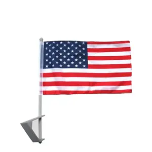 Hn 2023 Wholesale Custom Size Car Flags Window 100% Polyester Fabric Country Flags for Car Demonstration or Meeting