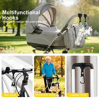 Crochets multifonctionnels pour poussette, clips universels pour sac de poussette, mousquetons pour chariot de courses, fauteuil roulant, organisateur de bagages