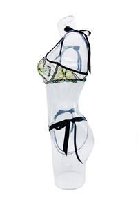 Sıcak satış yeni kelebek nakış jartiyer şeffaf dantel sutyen ve tanga seti örgü günaha kız seksi iç çamaşırı takım - Product Image 6