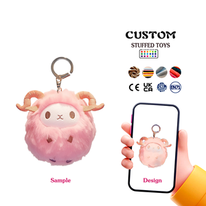 Produsen gantungan kunci boneka kucing kecil kustom liontin maskot gantungan kunci boneka domba kustom - Product Image 1