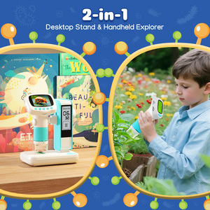 2-in-1 Children Learning <b>Digital</b> <b>Clock</b> Electron 1000x Magnification 2 Inch 1080p HD Screen 8 LED Illumination USB CM5-blue 2-in- - Product Image 6