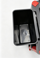 Chariot roulant noir en PP à 3 niveaux, capacité 75 kg par niveau, avec panneau perforé et crochets, idéal pour le remise à neuf des supermarchés – Vente directe usine